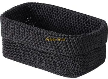 Friendly Fresh Finds Woven Storage Basket Bins Decorative Shelf Organizer Baskets For Home Organization black l