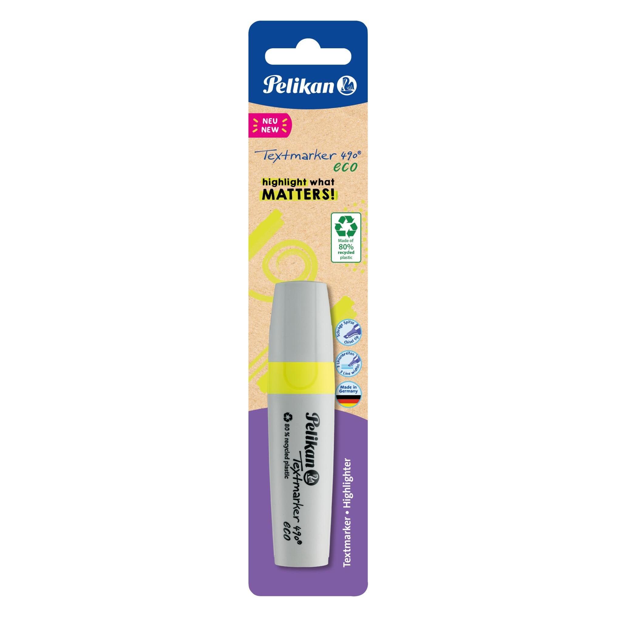 Pelikan Textmarker 490 eco auf Neon-Gelb (1x) (823401)