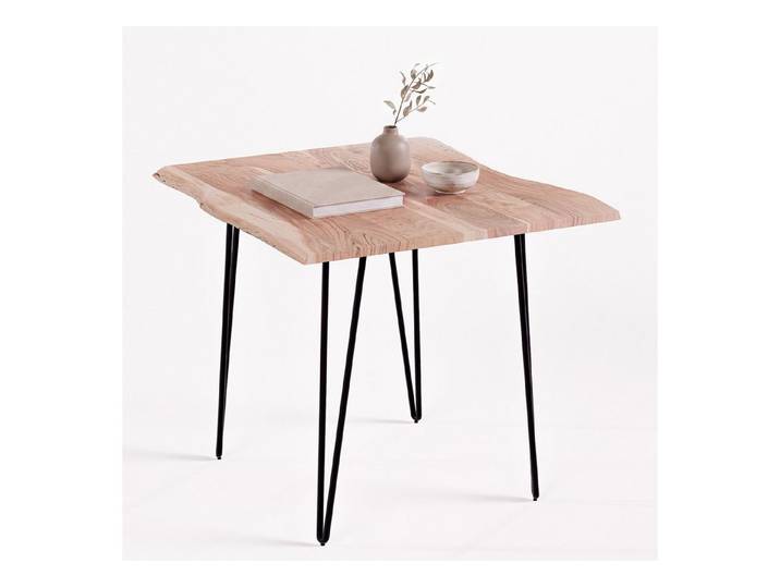 Liadomo Esstisch Sienna, Küchentisch, Massivholztisch, Esszimmetisch, Echtholztisch, Tischplatte Akazienholz massiv, kompakte Größen, zwei Gestelle