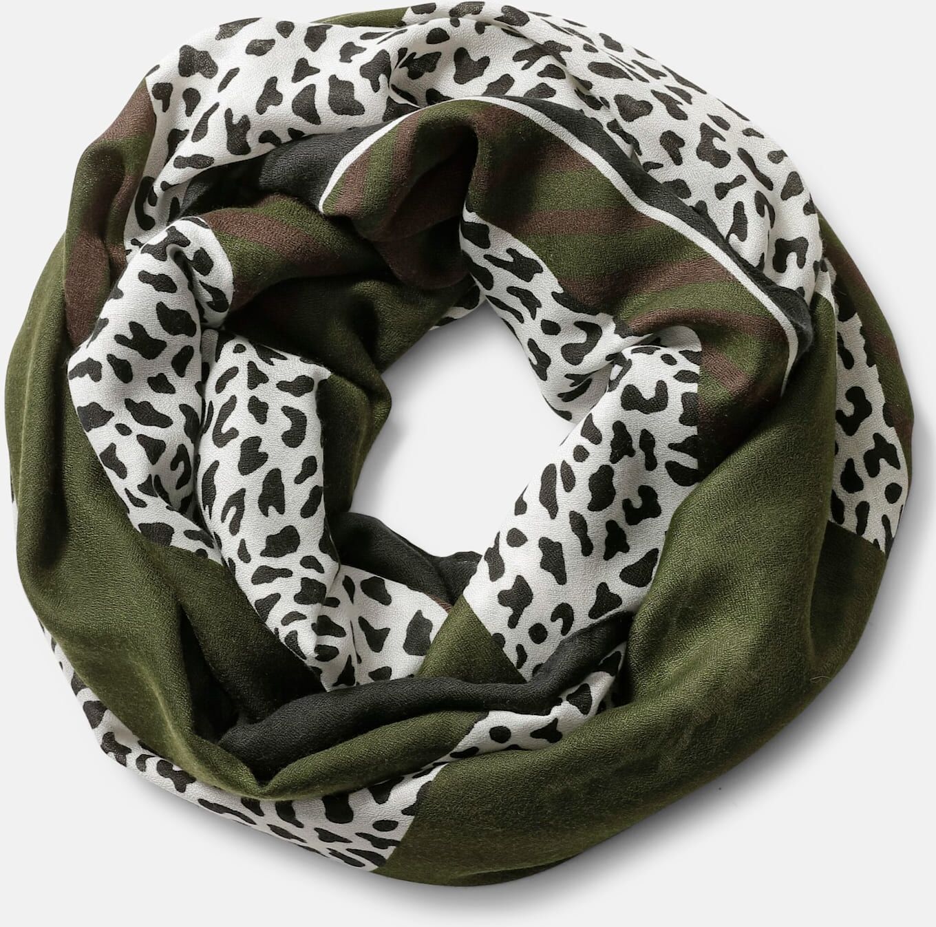 Loop HEINE, Damen, grün (khaki), Viskose, gemustert, Modetücher Loop khaki Einheitsgröße
