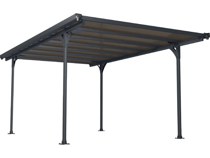 Einzelcarport PALRAM - CANOPIA Verona , grau (anthrazit), B/H/T: 297cm x 210cm x 500cm, Carports, Einzelcarport, 6mm starke Polycarbonat-Stegplatten