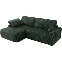ECKSCHLAFSOFA CUBO L Grün Cord - links