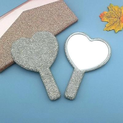 Uplift Essentials Luxe Diamond Heart Handheld Vanity Mirror green