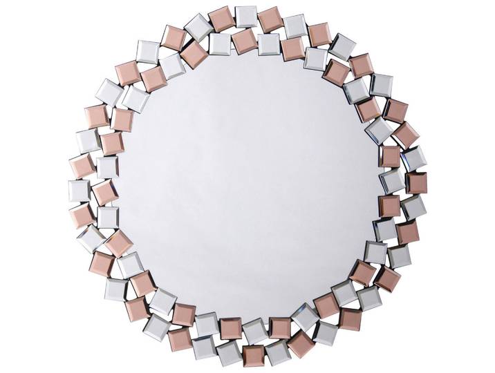 Kayoom Wandspiegel, Silberfarben, Roségold, Metall, Glas, Holzwerkstoff, rund, 80x80x1.6 cm, Spiegel, Wandspiegel