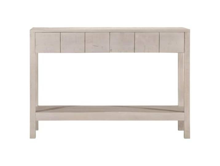 HKLGBVCR Konsolentisch, weiß, 110 x 35 x 75 cm, Mangoholz, massiv
