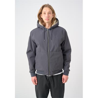 Bomberjacke CLEPTOMANICX "Workist", Herren, Gr. M, grau (dunkelgrau), 100% Polyamid, unifarben, normal, ohne Ausschnitt, Jacken Bomberjacke, mit lockerem Schnitt