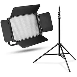 Walimex LED Niova 600 Plus Daylight + Stativ WT-806 (Flächenleuchte, Videoleuchte), Dauerlicht, Schwarz