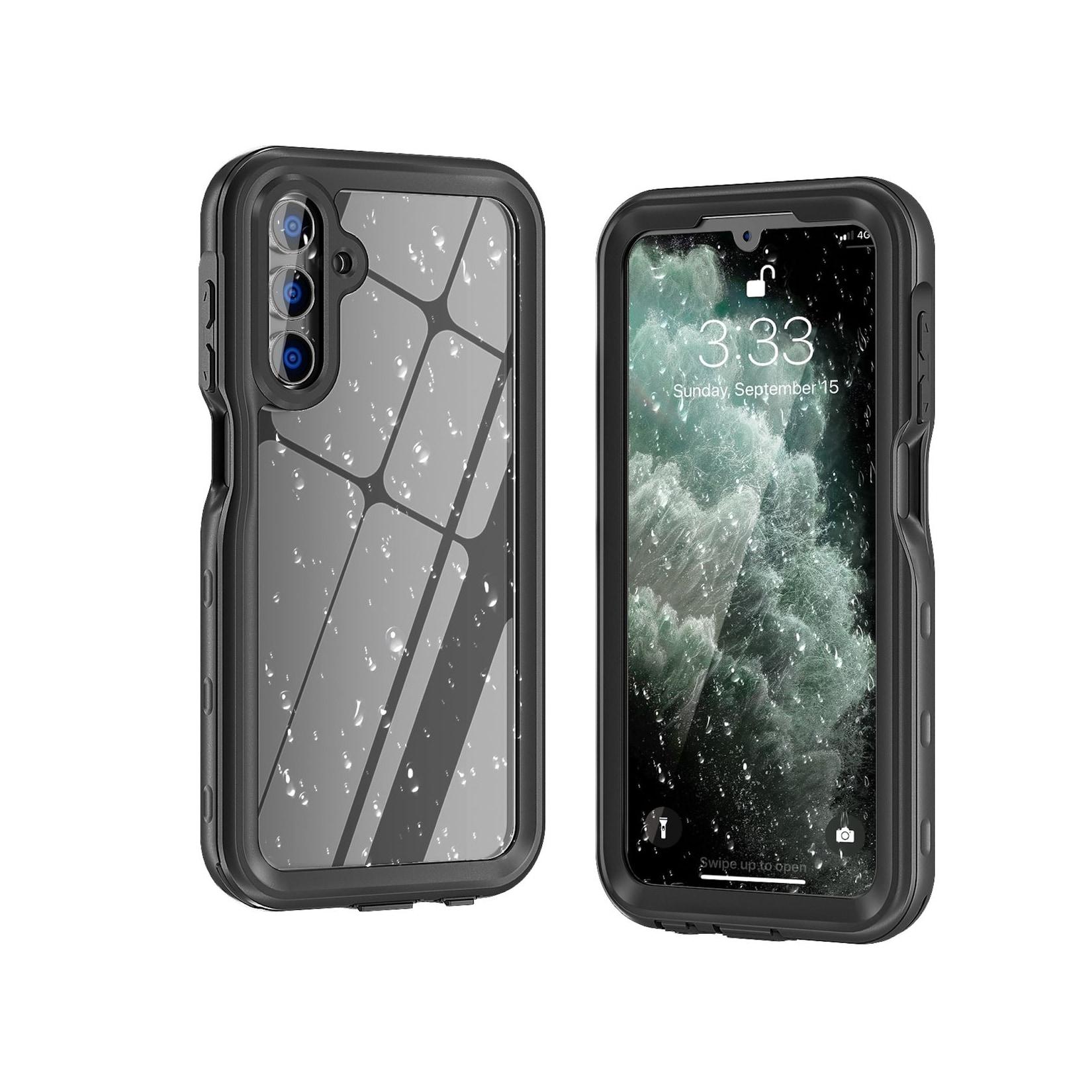 Für Samsung Galaxy A16 360 Grad Full Body Wasserdichte Schutz Handy Tasche Schwarz