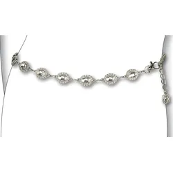 Kettengürtel BERND GÖTZ "Kettengürtel als funkelndes Hüftcollier für feminine Auftritte", Damen, Gr. S1, silber, Metall, Gürtel