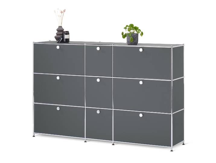 Tchibo - Kommode »Cn3« mit 9 Klappen - 190x40x120,5cm - chrom -