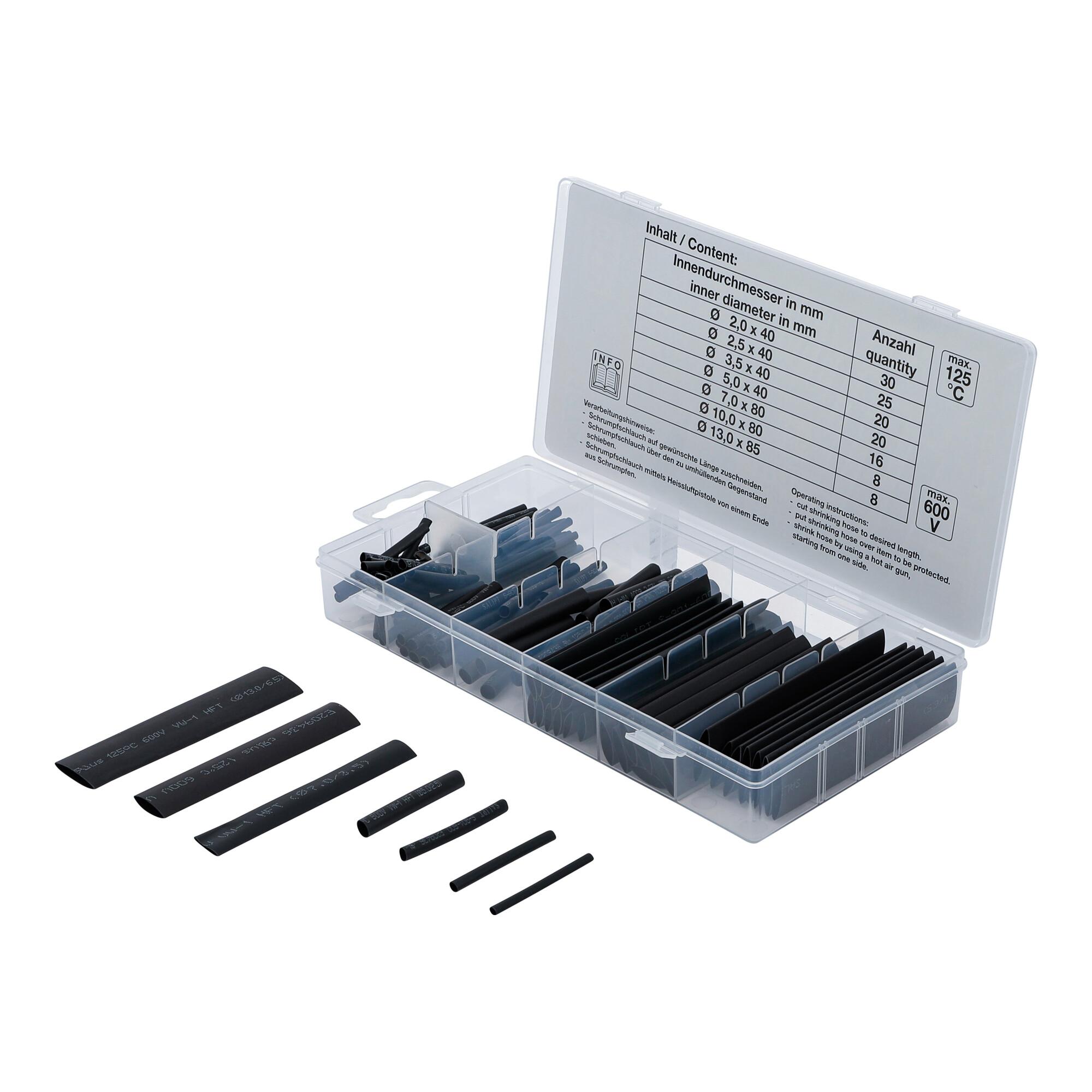 BGS Schrumpfschlauch-Sortiment schwarz 127-tlg. ; BGS technic (8042)