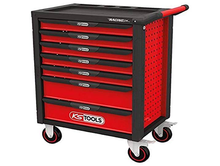 KS Tools 826.7515 Servante d'atelier RACINGline NOIR/ROUGE 7 tiroirs Servante d'atelier RACINGline NOIR/ROUGE 7 tiroirs équipée de 515 outils\, rangement atelier