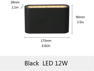 Inspire Curations Modern PIR Sensor Outdoor Wall Light Waterproof LED Wall Lamp With Motion Detection black 12w Warm White Pir