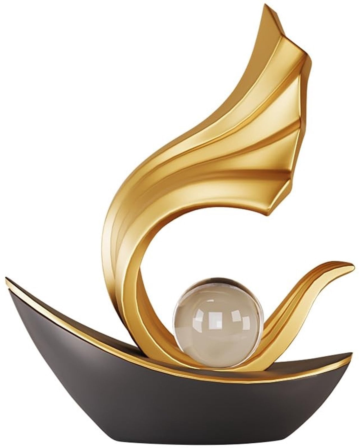 Moderne Abstracte Zeilboot Sculptuur voor Tafeldecoratie