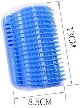 Uplift Essentials Wall Mounted Cat Corner Self Groomer & Scratcher blue