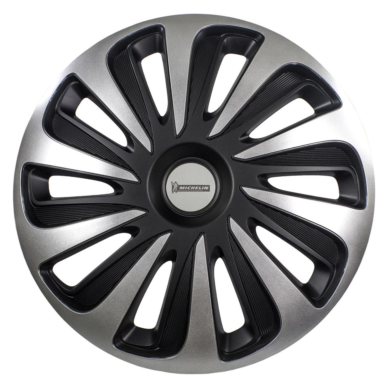 Michelin 9121, 35,6 cm (14 Zoll), Acrylnitril-Butadien-Styrol (ABS), Schwarz, Silber, Jede Marke, Fe (4 Stk., 14") (MI009121)