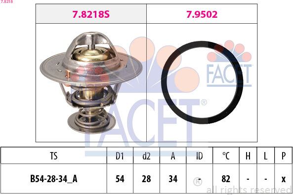 Facet Thermostat, Kühlmittel 7.8218 Für Lancia Saab