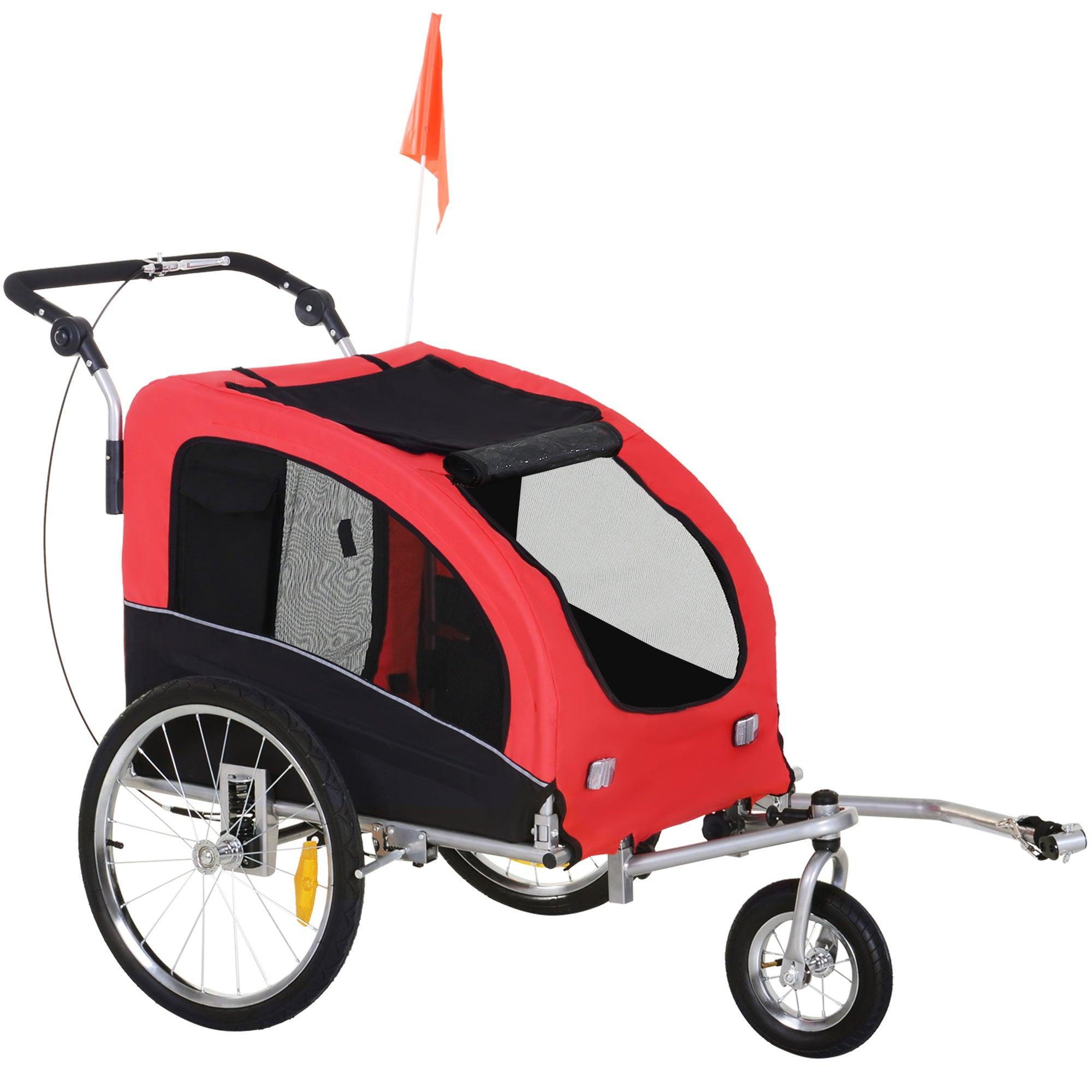 Fahrradanhänger für Haustiere - Fahrradanhänger für Hunde - Jogger - Hunde-Buggy - 2-in-1-Design