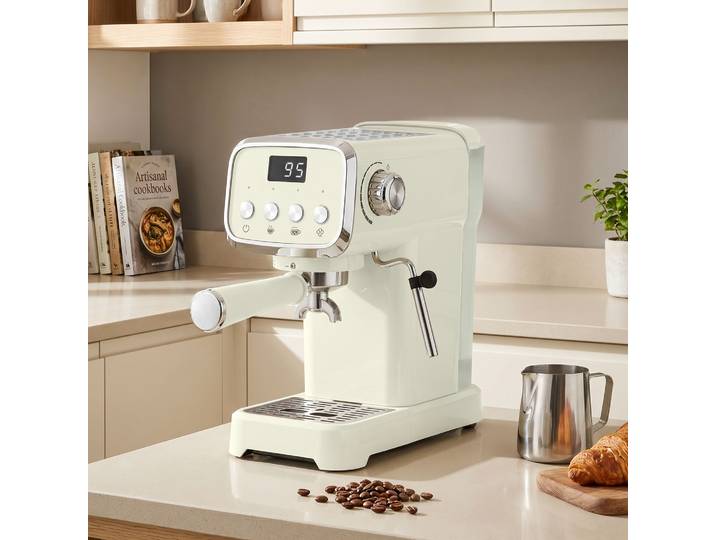 HOMCOM Machine Expresso 20 Bars Crème Réservoir 1,2L Buse Vapeur