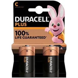 DURACELL PLUS C Alkaline-Batterien - 2 Stück