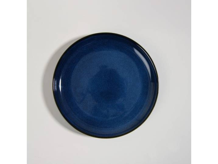 Blauer Keramik-Dessertteller
