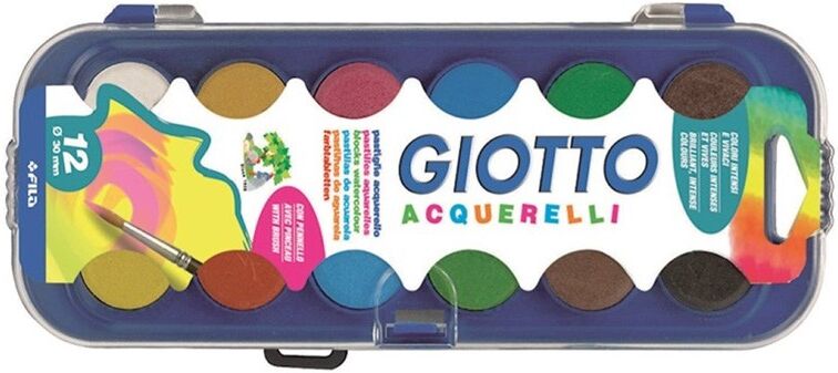 Boite de 12 Pastilles Gouache Giotto 30 mm