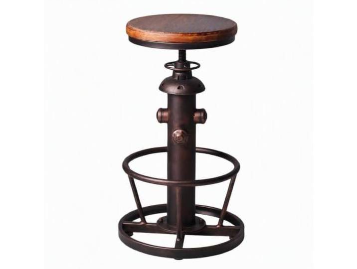 Barhocker mit Drehgelenk, Industrie-Design, für Kaffee, Küche, Esszimmer, Feuerhydrant, höhenverstellbar, Holzsitz
