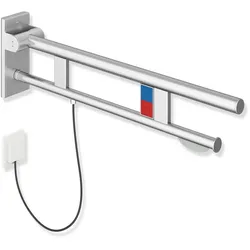 HEWI Stützklappgriff Duo Design A, Edelstahl, schliff, Ausladung 850 mm