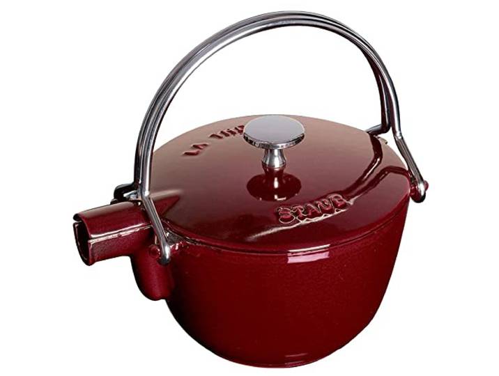 Staub Runder Teekessel aus Gusseisen, 1 qt – Grenadine, hergestellt in Frankreich