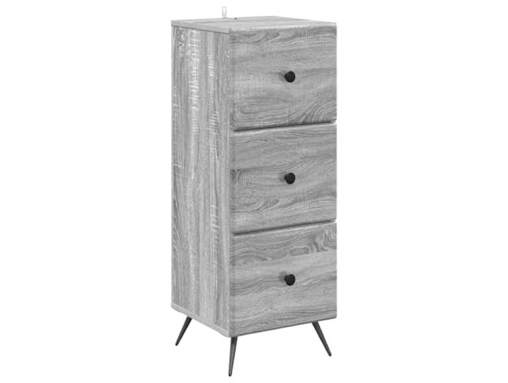 RJPLMFV Schrank mit Schubladen, grau, Sonoma, 33 x 34,5 x 90 cm Kompaktes Möbelstück, anpassbares Regal, täglicher Gebrauch, einfache Reinigung