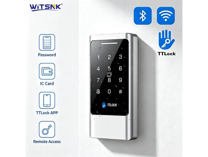 Système de contrôle d'accès intelligent Bluetooth TTLock pour 1000 utilisateurs, carte IC, NFC, clavier tactile, étanche IP66, système de sécurité extérieur, boîtier métallique