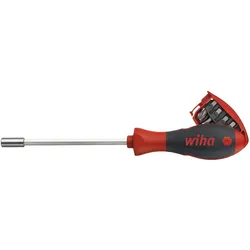 Wiha Schraubendreher mit Bit Magazin magnetisch gemischt mit 8 Bits, 1/4 zoll - 32901