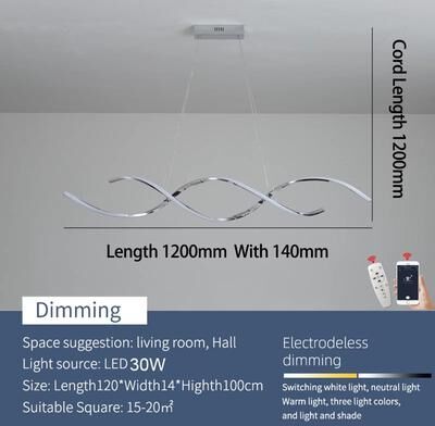 Inspired Finds Modern Linear LED Chandelier Minimalist Dining Room Pendant Light Fixture dimmable Rc 47.24in