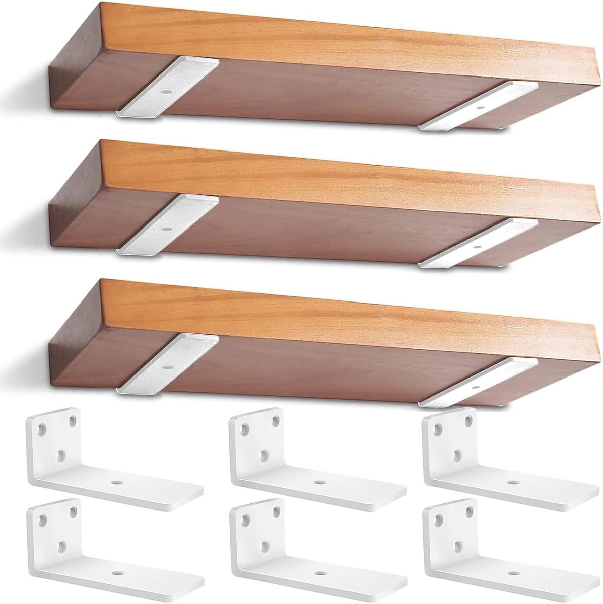 Zwevende Plankdragers Wit - Onzichtbare Beugels voor Doe-het-zelf Planken - 10 cm