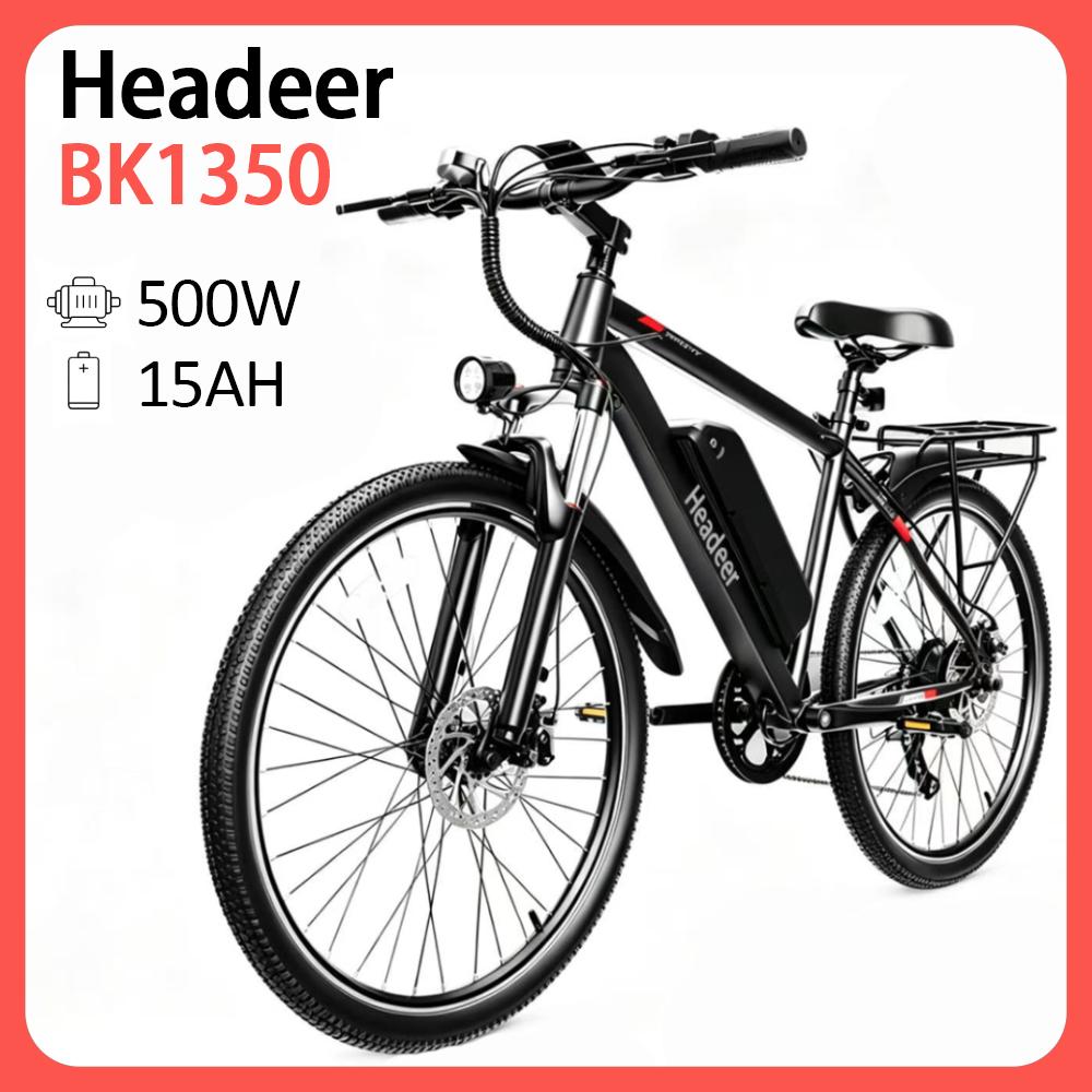 BK1350 Elektrofahrrad, 26 Zoll, 48V 15Ah, 5 Unterstützungsstufen, Vorder- und Hinterfederung, 150 kg, schwarz
