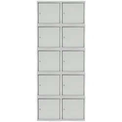 Proregal Mega Deal | 10x Schließfachwürfel Blocky mit Zylinderschloss + 2 Schlüssel | HxBxT 40x40x40cm | Lichtgrau