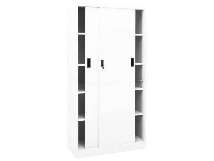 Blanc Armoire de bureau JILL'S design CLASSIQUE et porte coulissante Blanc 90x40x180 cm Acier LV2203
