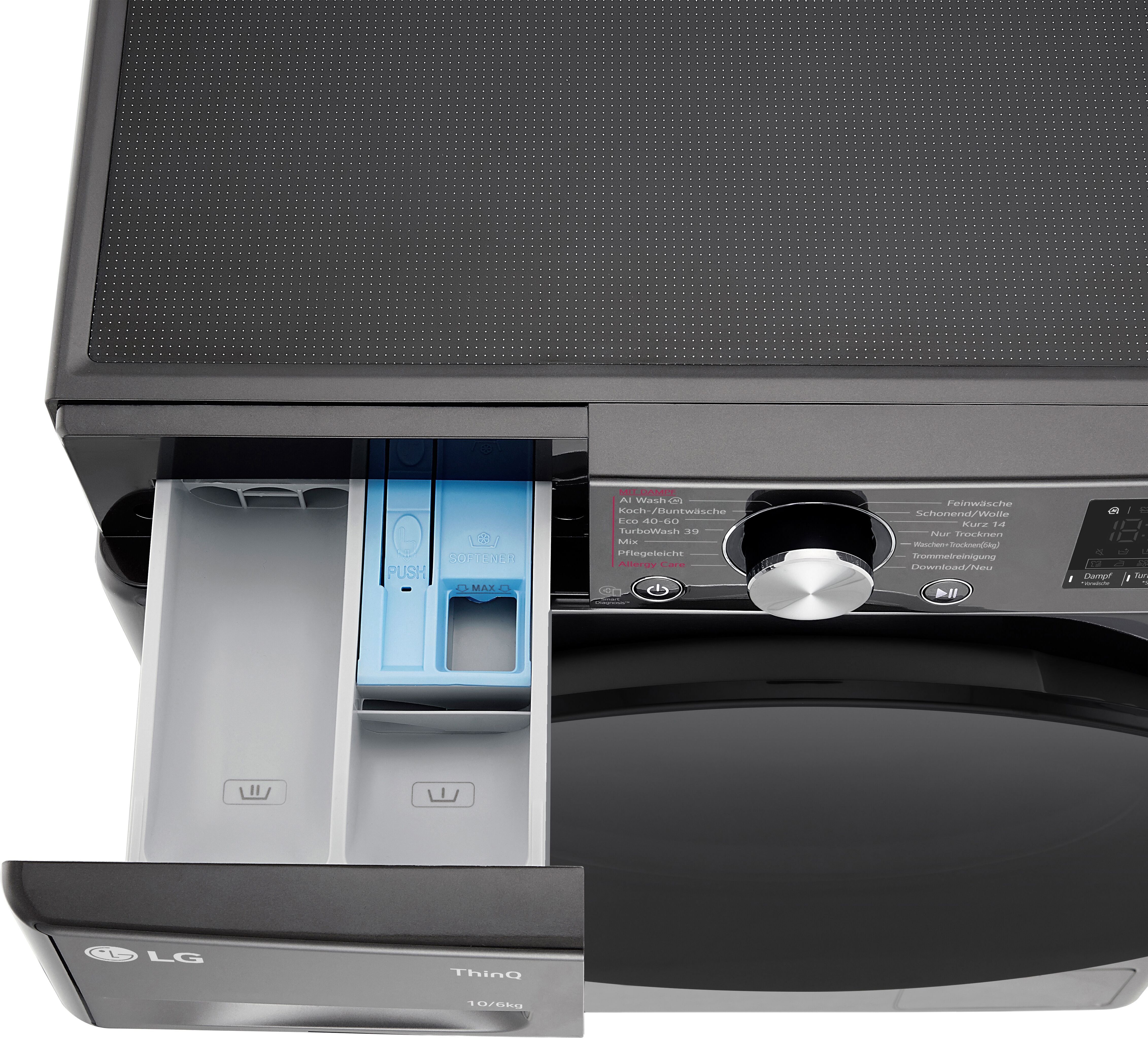 LG Waschtrockner "W4WR70X61", Wasch_Trocken_Zyklus: D, schwarz, B:60cm H:85cm T:62cm, Waschtrockner, AI DD: intelligente Erkennung der Fasern für 18 % mehr Gewebeschutz, Waschtrockner