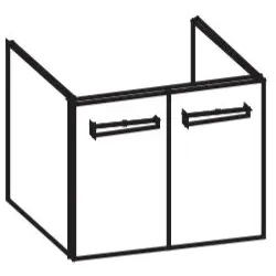 Artiqua 411 Waschtischunterschrank für D-Code 034265, Quarzgrau Hochglanz Select, 411-WU2T-D30-7162- 411-WU2T-D30-7162-172