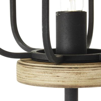 BRILLIANT Stehlampe "Gwen", schwarz (antik holz, schwarz korund), 1, Ø 25cm H: 163cm, 1 Stk., Leuchten, 163 cm Höhe, Ø 25 cm, E27, Metall/Holz, antik holz/schwarz korund, Stehlampe