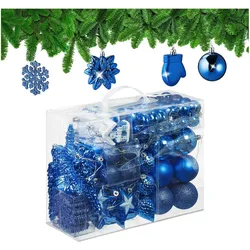 Relaxdays, Christbaumschmuck, 100-tlg. Weihnachtskugeln-Set