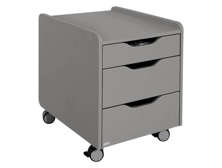 Paidi Rollcontainer, Schieferfarben, Holzwerkstoff, 3 Schublade(n) Schubladen, 44.3x53.7x57.3 cm, Blauer Engel, Goldenes M, Beimöbel erhältlich, Büromöbel, Container, Rollcontainer