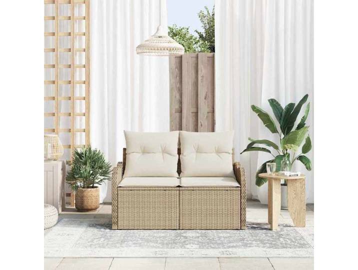 Beige Siège de jardin - Canapé de jardin - Beige 121x62x69cm polyrotin C3887