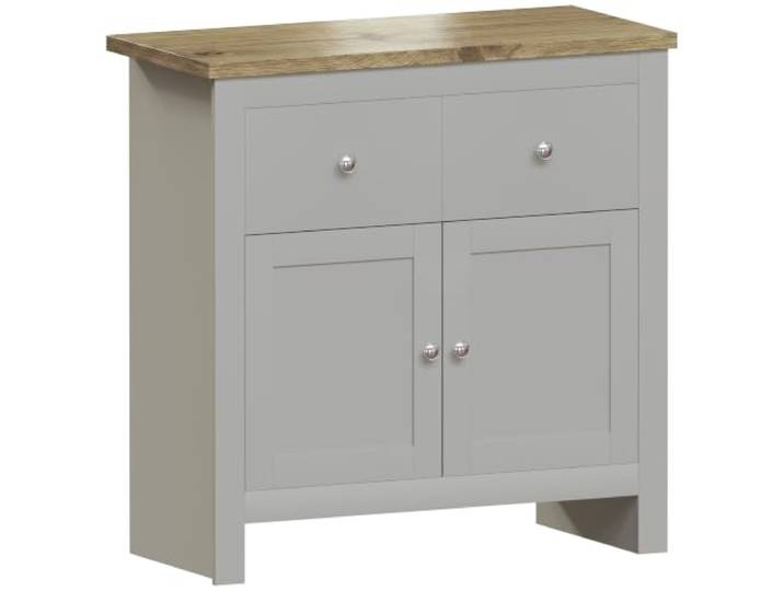 Vida Designs Arlington Sideboard mit 2 Schubladen und 2 Türen Schrank Anrichte Aufbewahrung MDF Möbel Grau