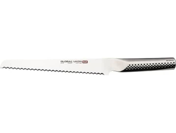 Global GU-03 UKON Brotmesser mit 22 cm Klinge, CROMOVA 18 Edelstahl