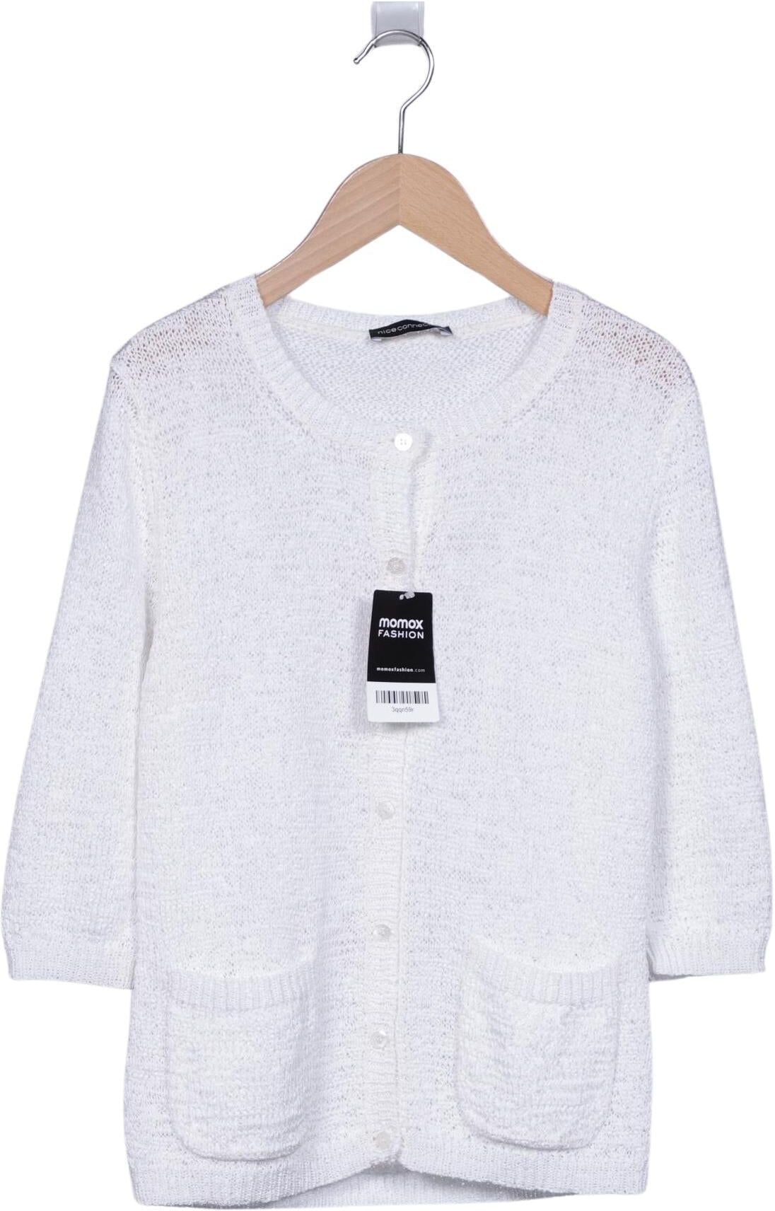 Nice Connection Damen Strickjacke, Weiß, Gr. EU 38, Synthetik - Second Hand