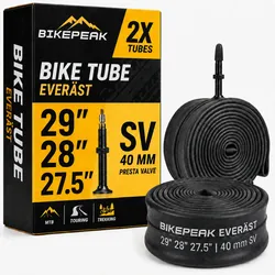 BikePeak 2x Fahrradschlauch Everäst MTB 29 Zoll SV40mm 40/62-584/635 - 2er Set