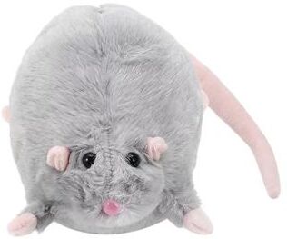 Inspired Finds Cute Oversized Mouse Plush Doll With Flower Branch, Soft Long Hug Pillow white 17.72in