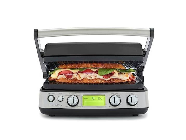 GreenPan Elite 6-in-1 Multifunktions-Kontaktgrill und -Griddle, PFAS-freie Gesunde Keramische Antihaft, Grillplatten, Einstellbare Temperatur, Kompakt, Geschlossene Presse/Offener Bereich, Schwarz
