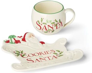 Lenox Holiday Cookies & Milk for Santa 2-Piece Set